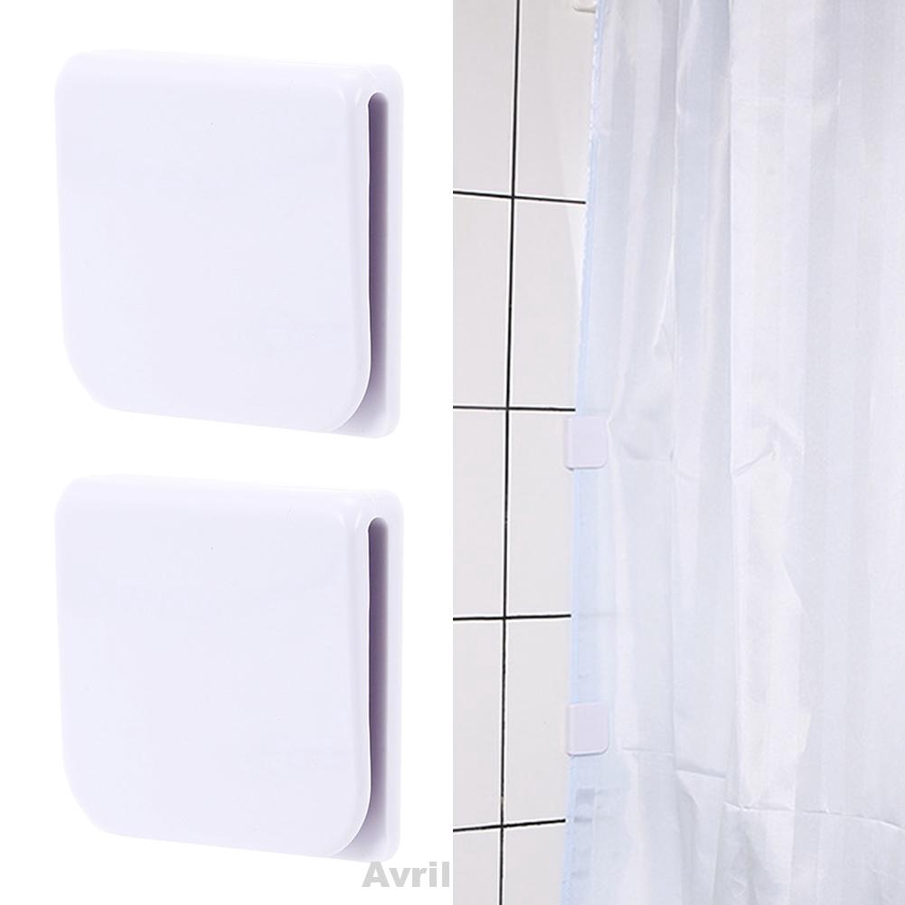 2pcs Wall Mounted Accessories Windproof Anti Splash Fixed Bathroom Guard Shower Curtain Clip Shopee Indonesia