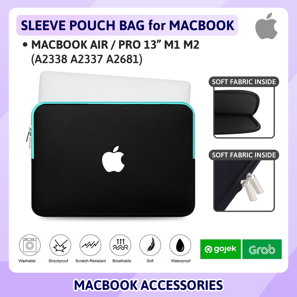 macbook air   pro 13 13 3 inch m1 m2 2022 2020 a2338 a2337 a2681 apple sleeve case cover tas sarung 