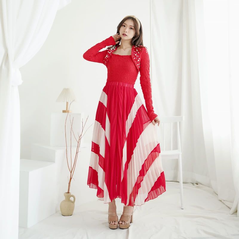 Dress avena setelan A1788 Three M casual dress wanita import terbaru terlaris murah