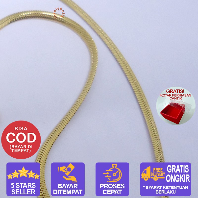 Lovelybutik Honey Kalung Huruf Titanium Anti Karat Inisial L Uk 45 cm BONUS KOTAK PERHIASAN