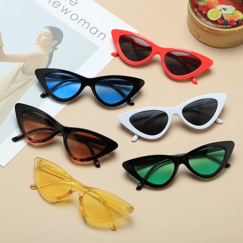 Kacamata Hitam EG57 Korean Ulzzang Triangle Vintage Cat Eye Sunglasses Women Men