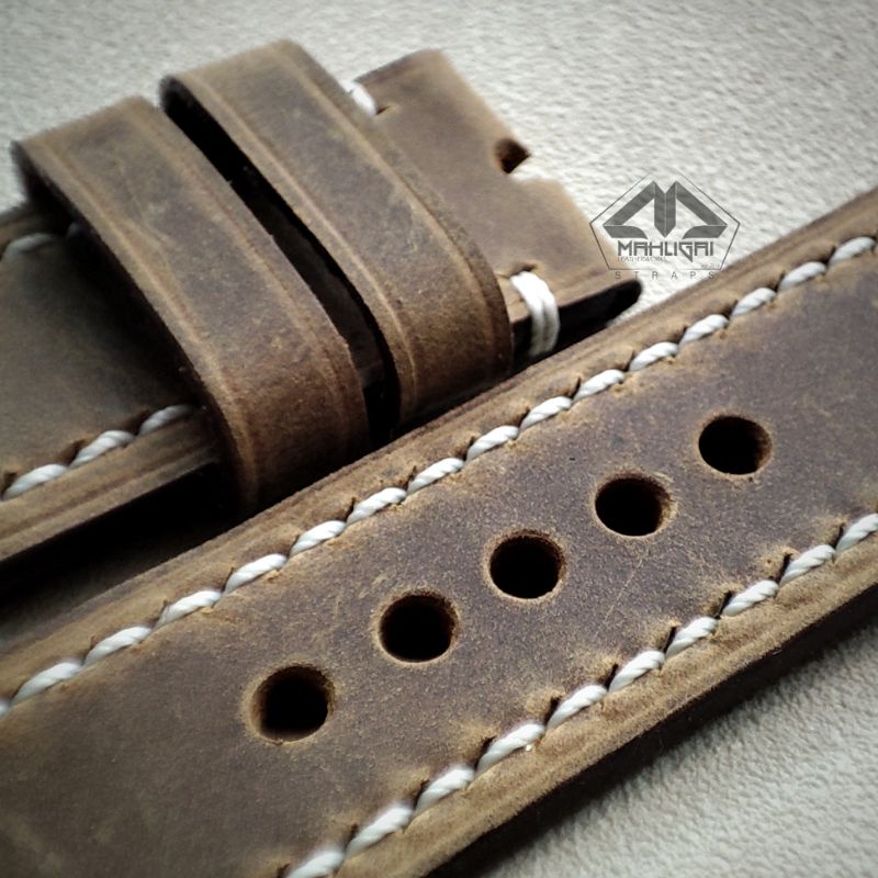 NEW! Strap CH Brown Vintage / Tali jam kulit asli crazy horse premium/ Tali kulit jam tangan