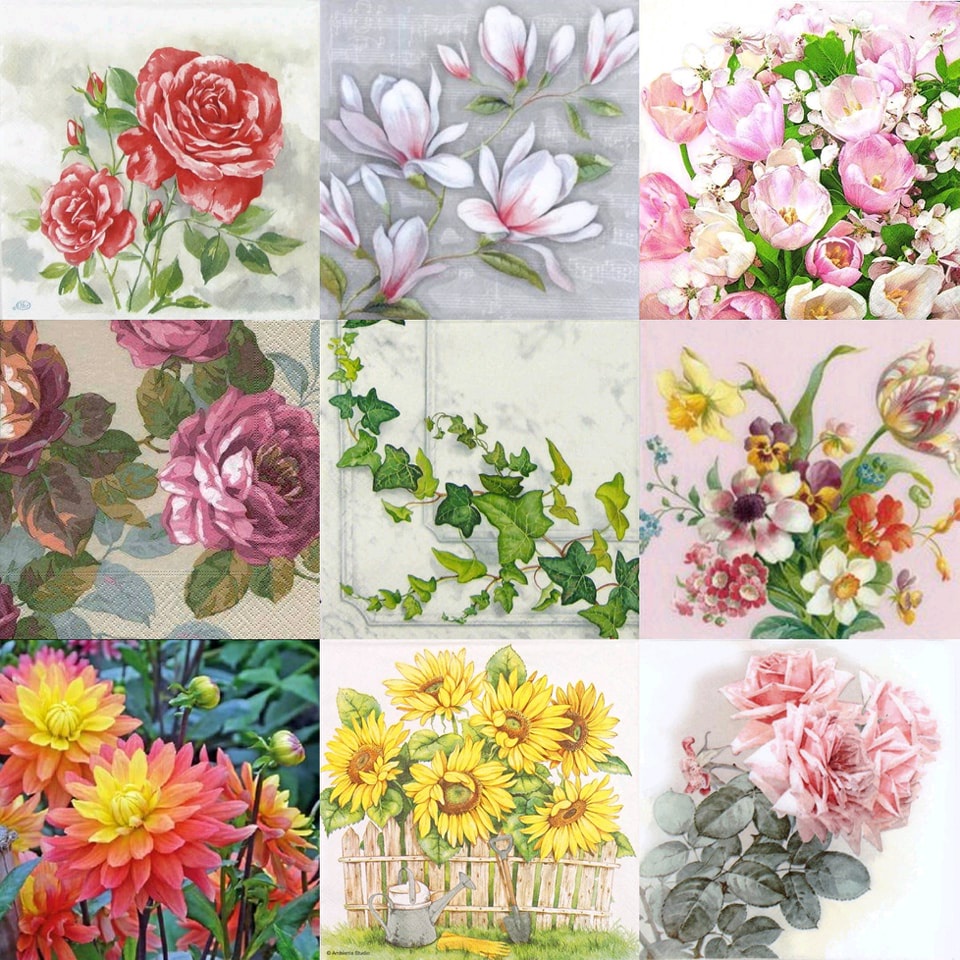 TISU NAPKIN DECOUPAGE EROPAH – Flower Motif O