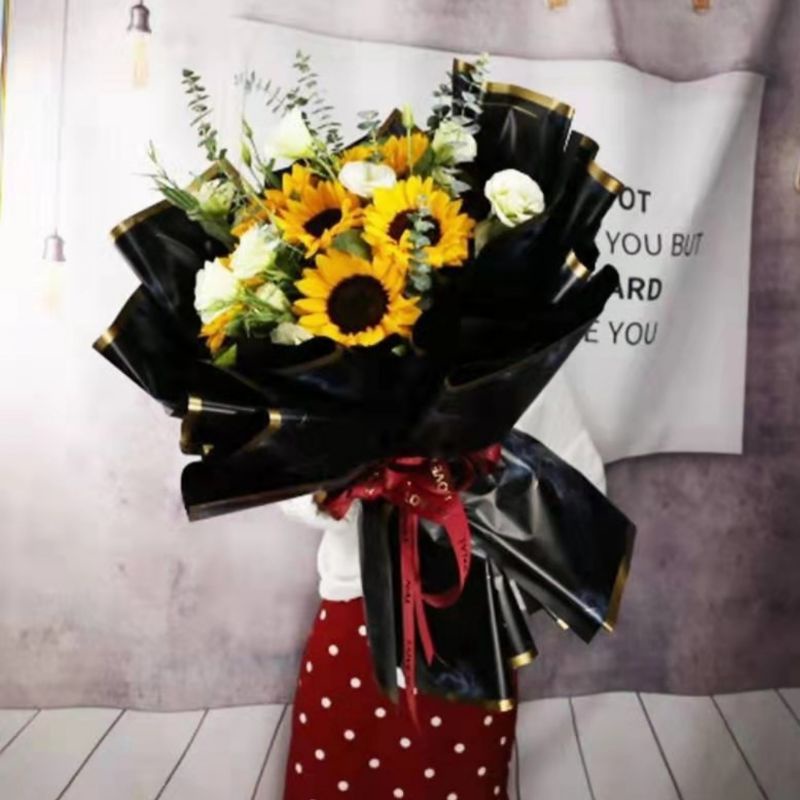 [TERMURAH!!] MARBLE GOLD LINE Flower Wrapping Paper / Kertas Cellophane / Kertas Bunga / Kertas Kado