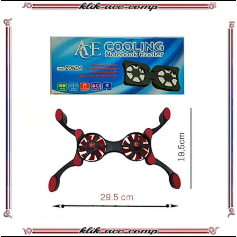 Ace cooling fan notebook lipat / cooling kipas laptop murah