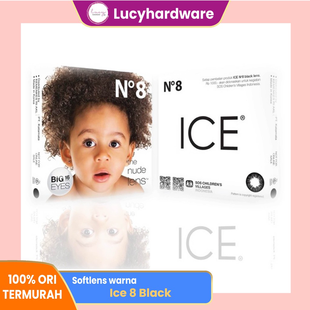 Softlens warna Ice 8 Black Monthly