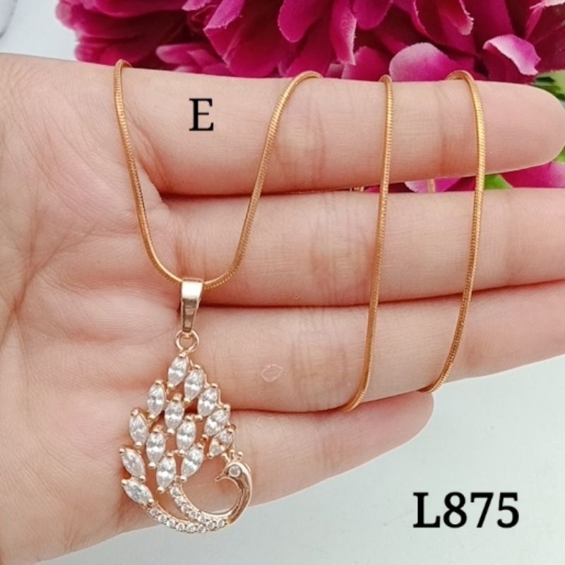 kalung burung merak lapis emas rantai polos terlaris