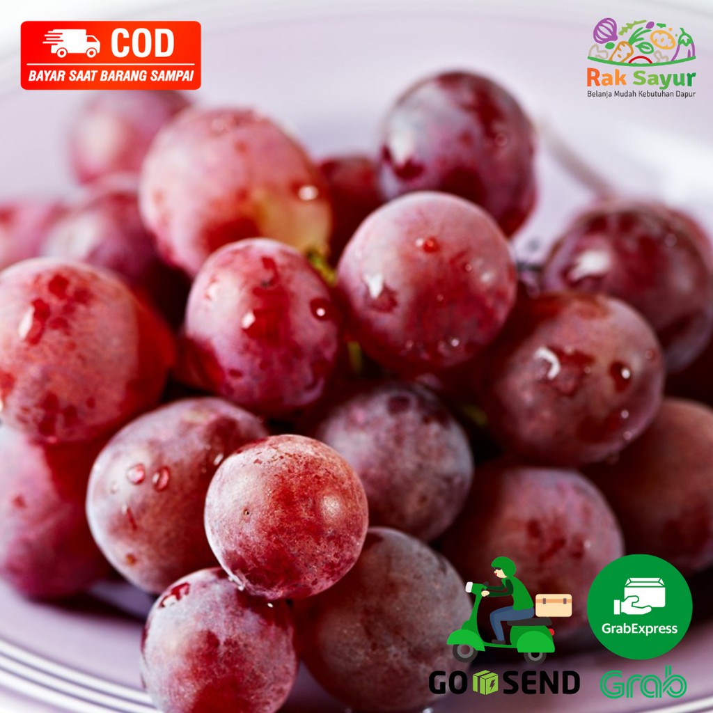 

Buah Segar Anggur Merah Import Premium 250gr Murah Rak Sayur Padang
