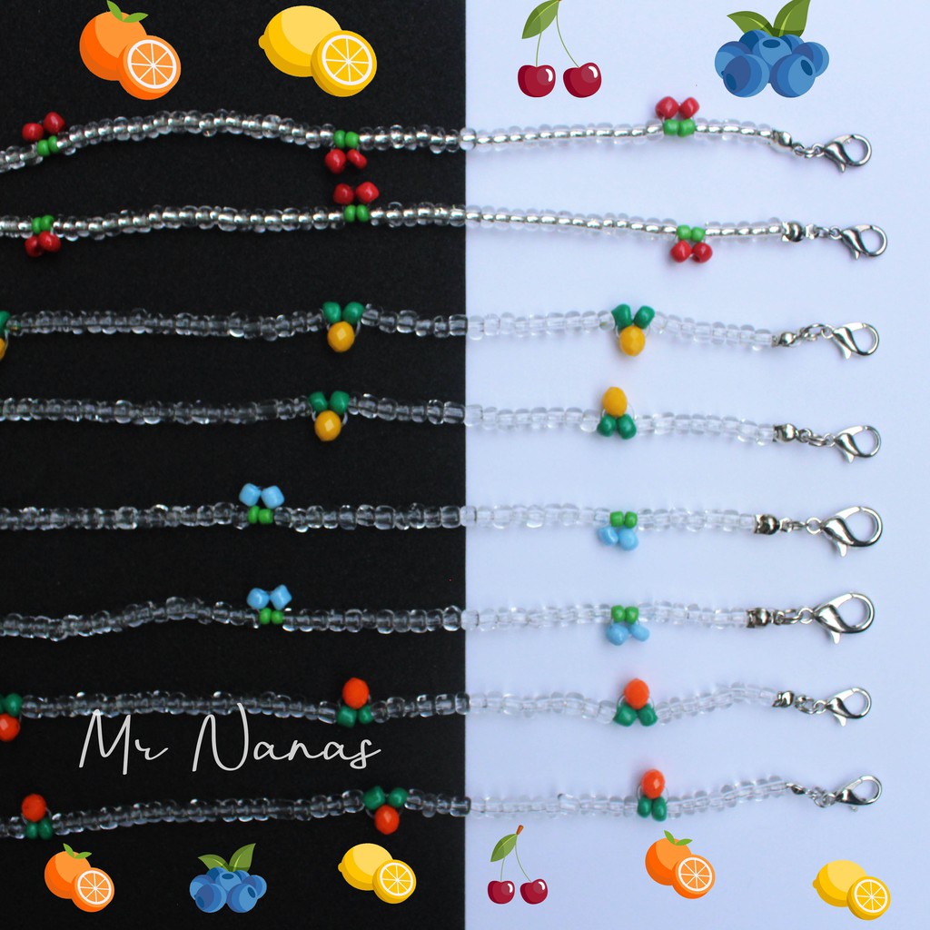 Tali Masker Motif Buah Unik Gantungan Masker / Strap Masker