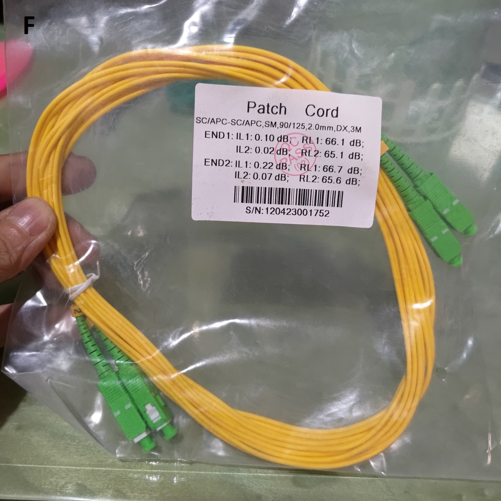 Patch Cord Fiber Optic 3m SM DX SC APC Kabel Cable FO 3 Meter