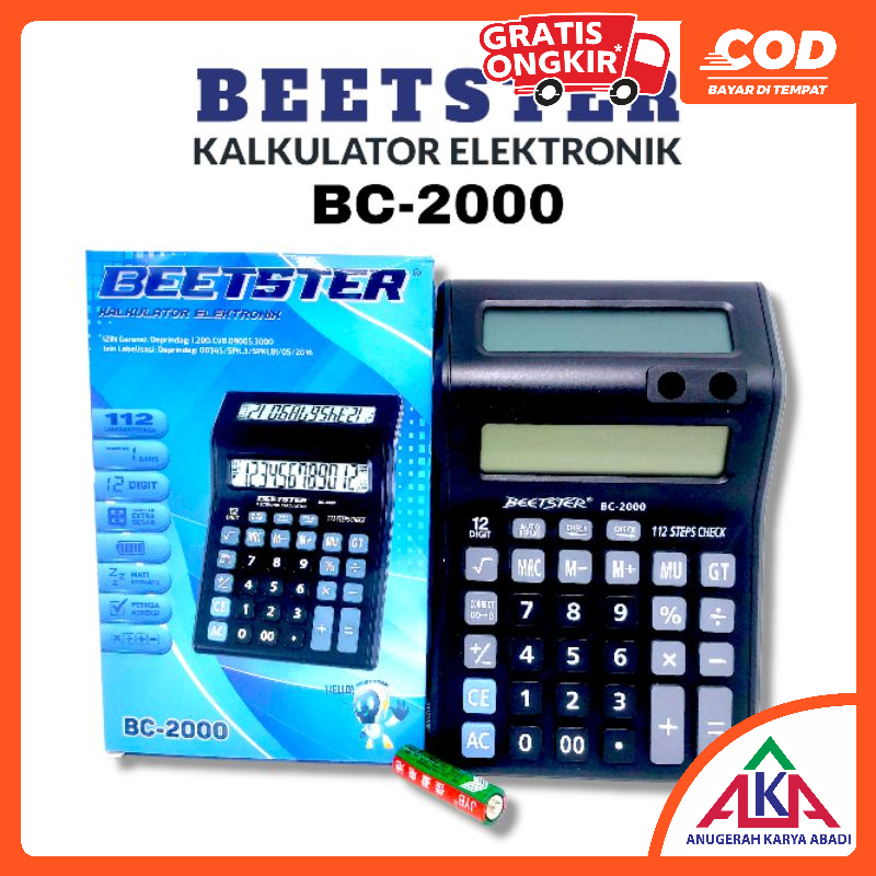 

Kalkulator Besar Beetster BC-2000 Calculator BC2000 12 digit Dual Display