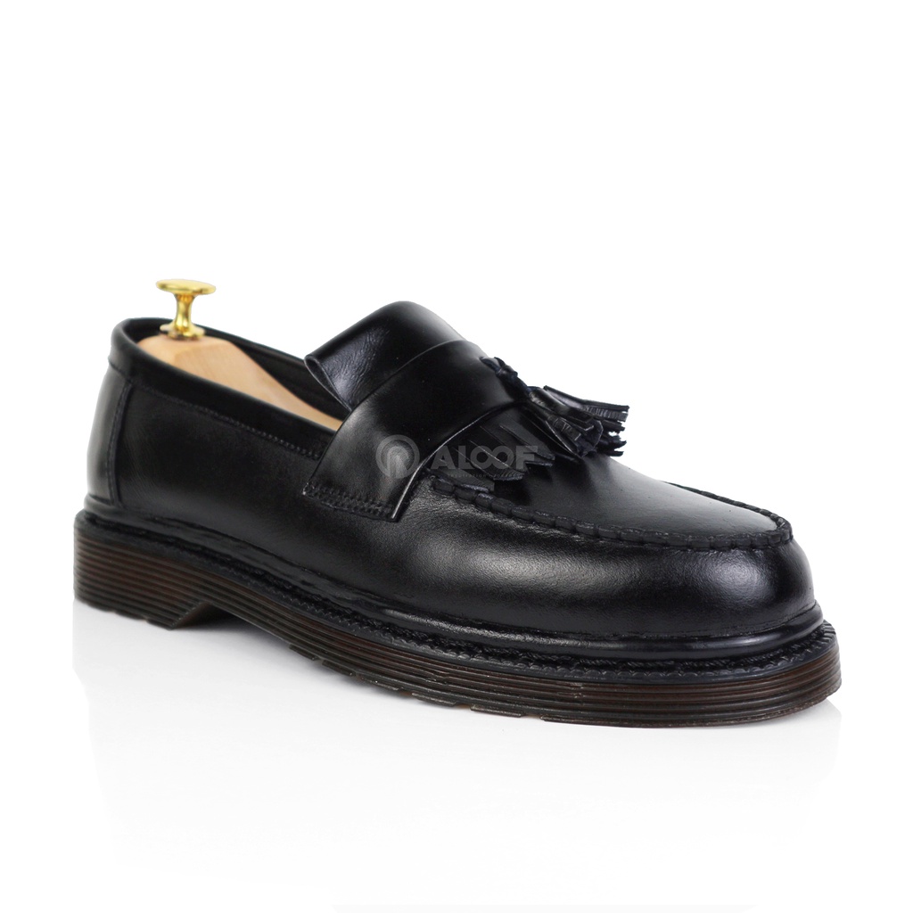 Aloof QIWARI - Sepatu Loafers Tassel Pria Kulit Asli Original