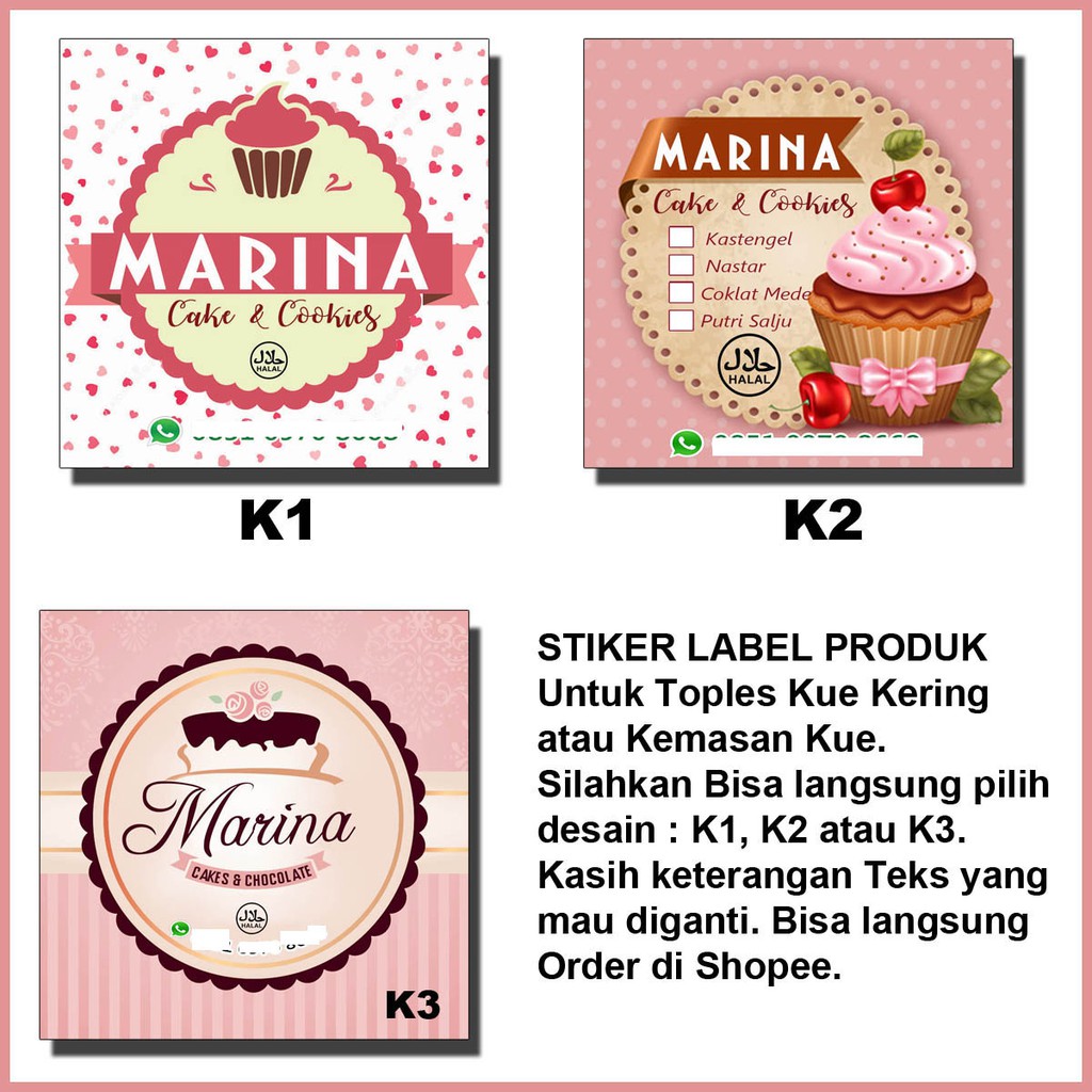 Cetak Desain Stiker  Toples Kue Kering Lebaran Bentuk Kotak  