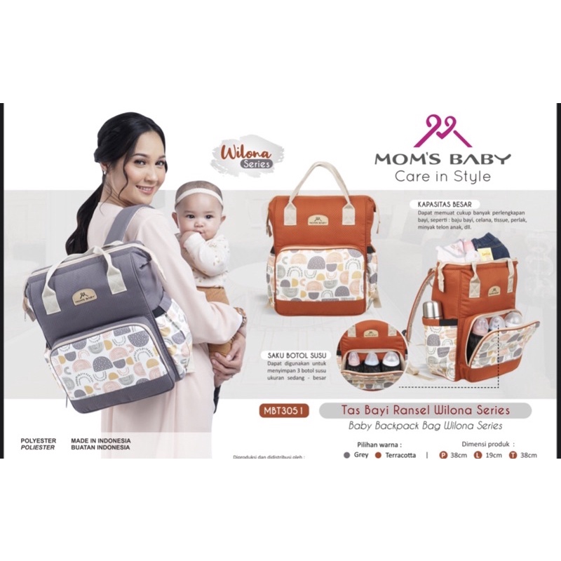 Tas Moms Baby Wilona Series Kecil/ Ransel/ Besar