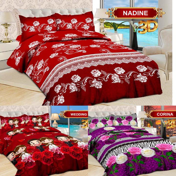 RC Bonita Sprei Ukuran 160x200 Motif Sweetrose Bianca Brianna Sherina Melrose Nancy Doremon