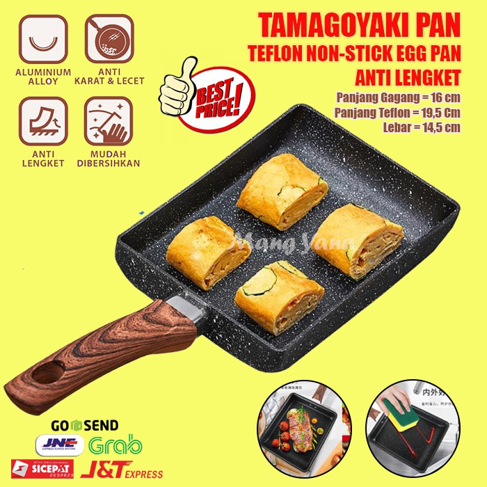 Tamagoyaki Omelette Pan Wajan Penggorengan Teflon Telur Anti Lengket