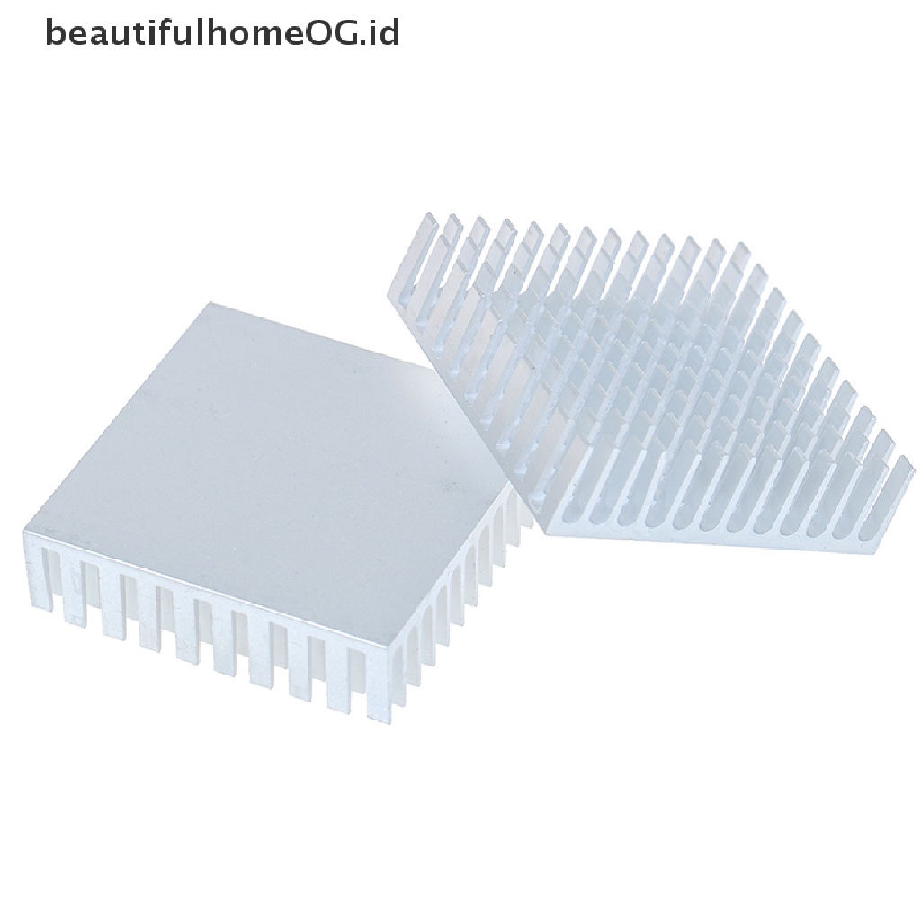 2 Pcs Radiator heatsink cpu Bahan aluminum Warna silver Ukuran 40x40 X 11mm