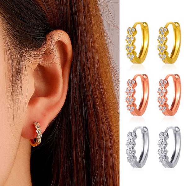 anting fashion retro round rhinestone earrings jan297(3f4)