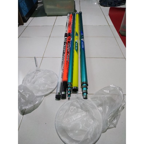 Serok Kutir Serokan dan Stik Pencari Kutu Air Besar Diameter 20 Cm Panjang 8 M, 7 M, 6M, dan 5 M