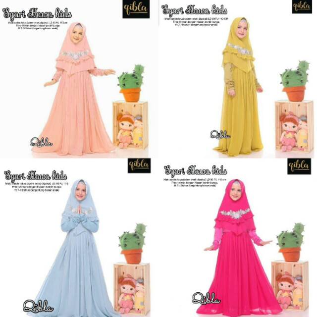 Syari Hawa Kids gamis anak free khimar