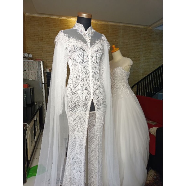 Kebaya akad full Payet Jepang dan batu swarosky