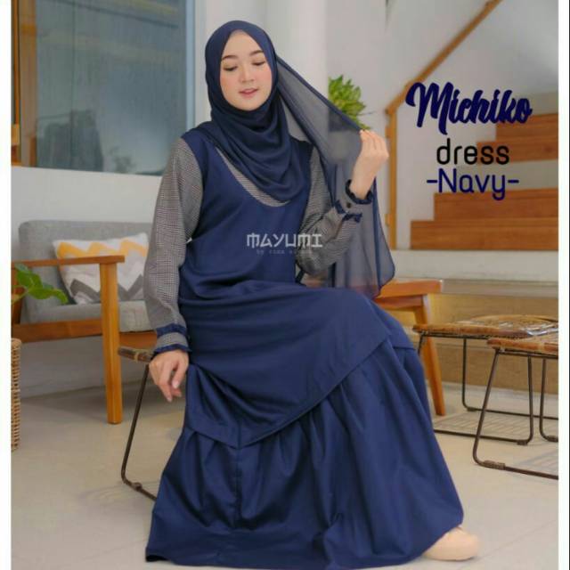 Mayumi gamis polos toyobo michiko dress