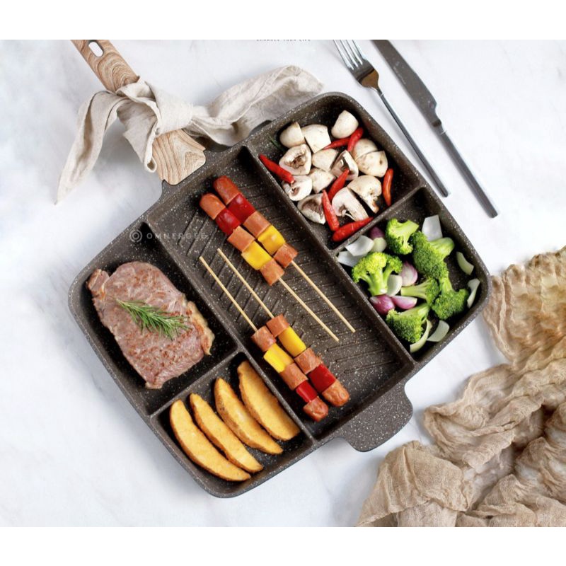 PAN 5 IN 1 - Premium Divided Multi Grill Pan Wajan
