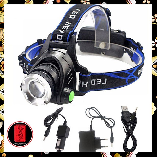 TaffLED High Power Headlamp LED Cree XML T6 + Charger - 568D - Black