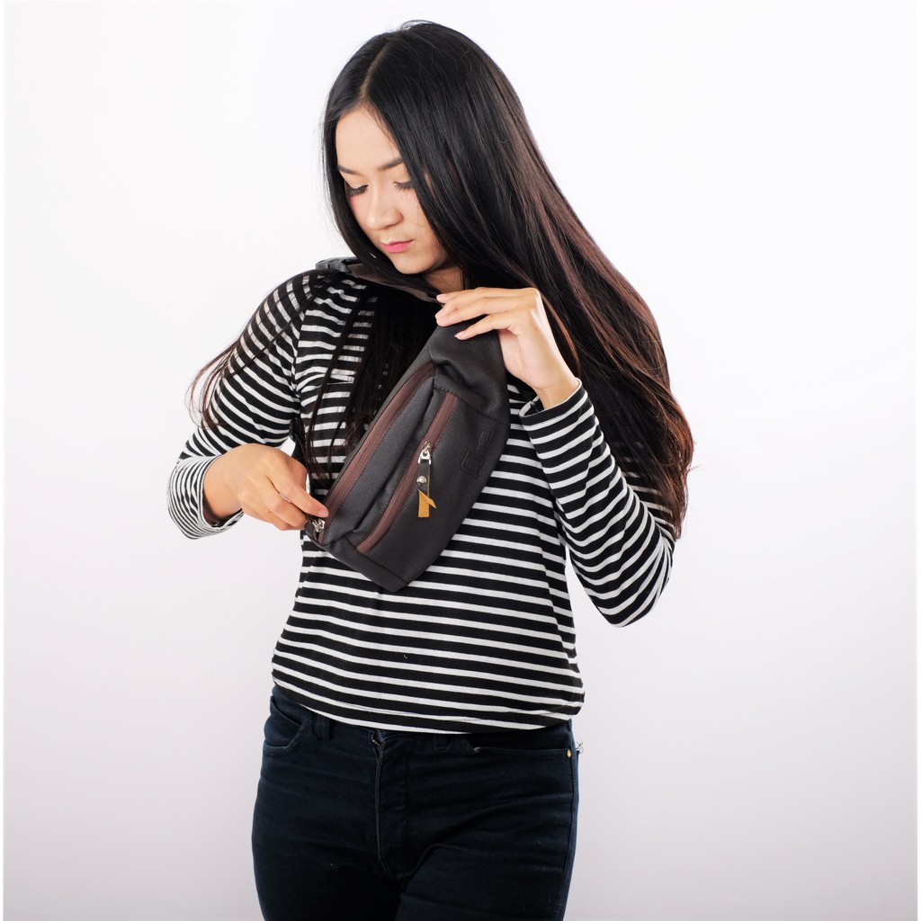 Tas waistbag pria selempang kulit ferari termurah