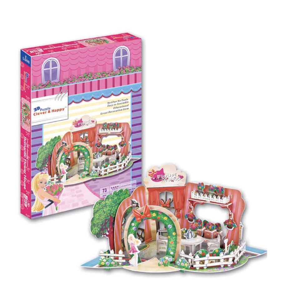 Mainan 3D Puzzle Clever dan Happy Leer Princes Lengkap Dengan Buku Panduan Versi Barbie Mainan Edukasi Anak Puzzle 3D Miniatur