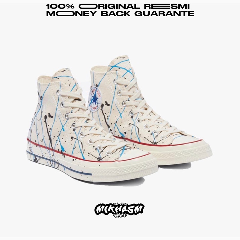 Converse Chuck 70s High Archive Paint Splatter Ivory/Parchment Original Resmi