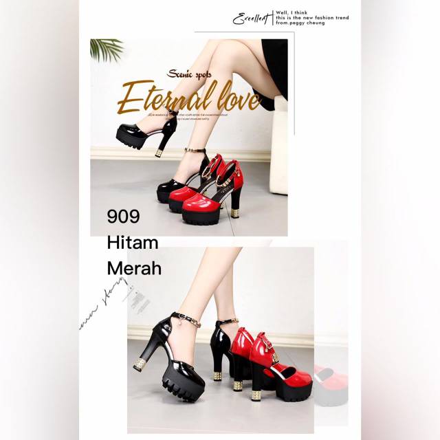 Sepatu wanita  High block strap Maria fashion Korea#909