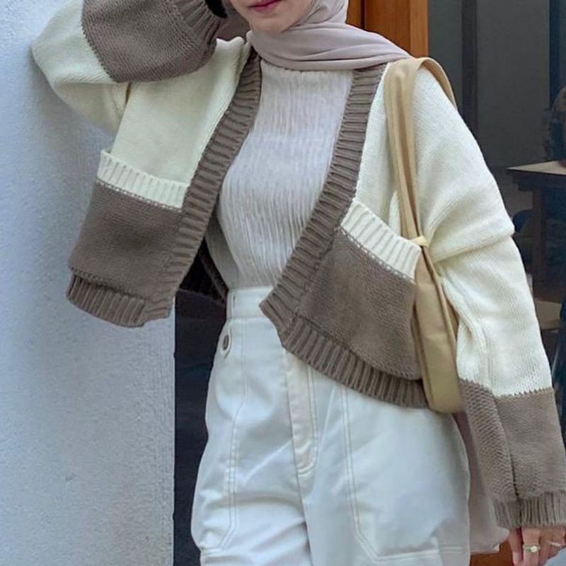 MURAH/ NAKARA CARDI RAJUT PREMIUM TEBAL /3Get Halus dan Adem-Delima khaki