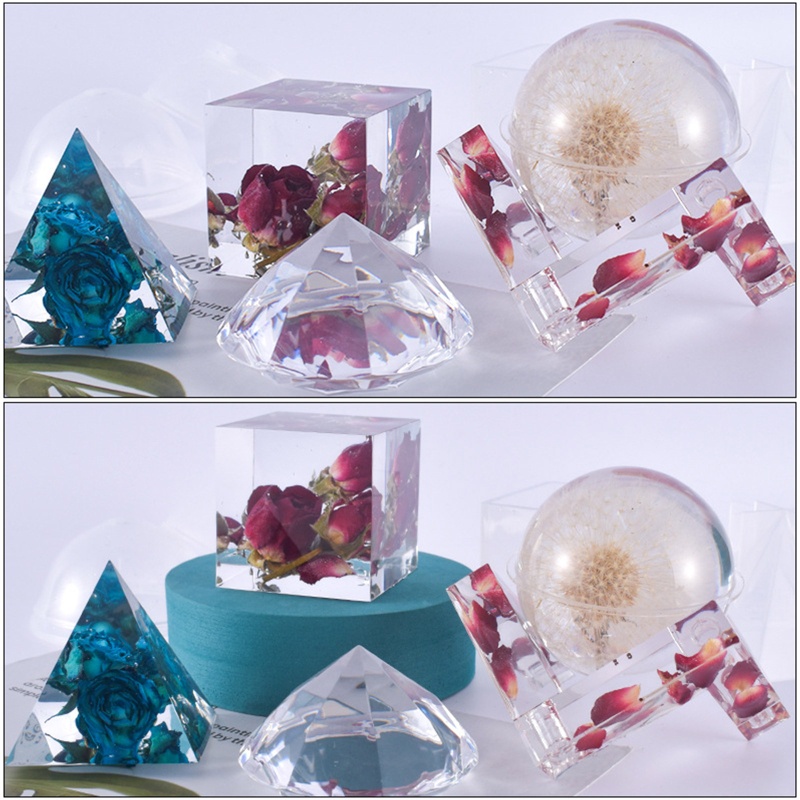 Siy Cetakan Resin Bentuk Piramidabulatpersegi Bahan Silikon Untuk DIY Perhiasan