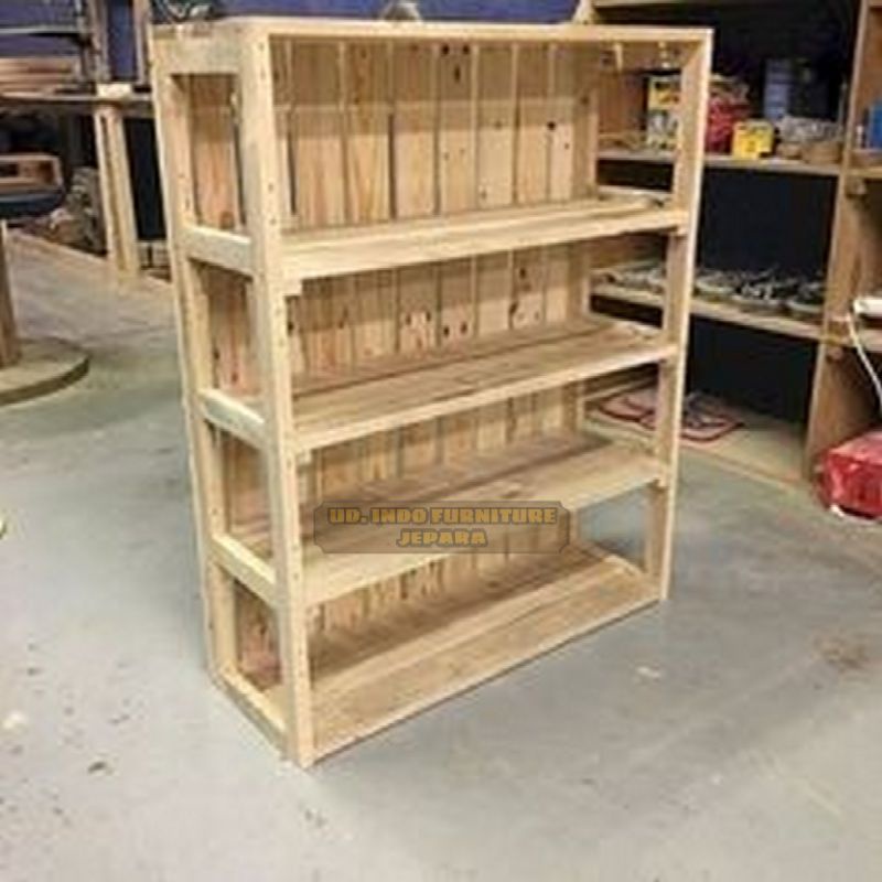 rak buku rak bunga murah minimalis bahan dari kayu jati jepara