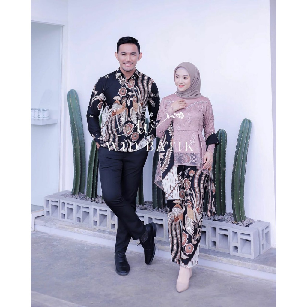 KHANSABATIK [JUMBO] TERMURAH! SELIA KEBAYA TERBARU BATIK COUPLE BROKAT WANITA/BAJU PASANGAN/KEMEJA LAMARAN BROKAT | COD DISKON PESTA KONDANGAN RESMI FORMAL