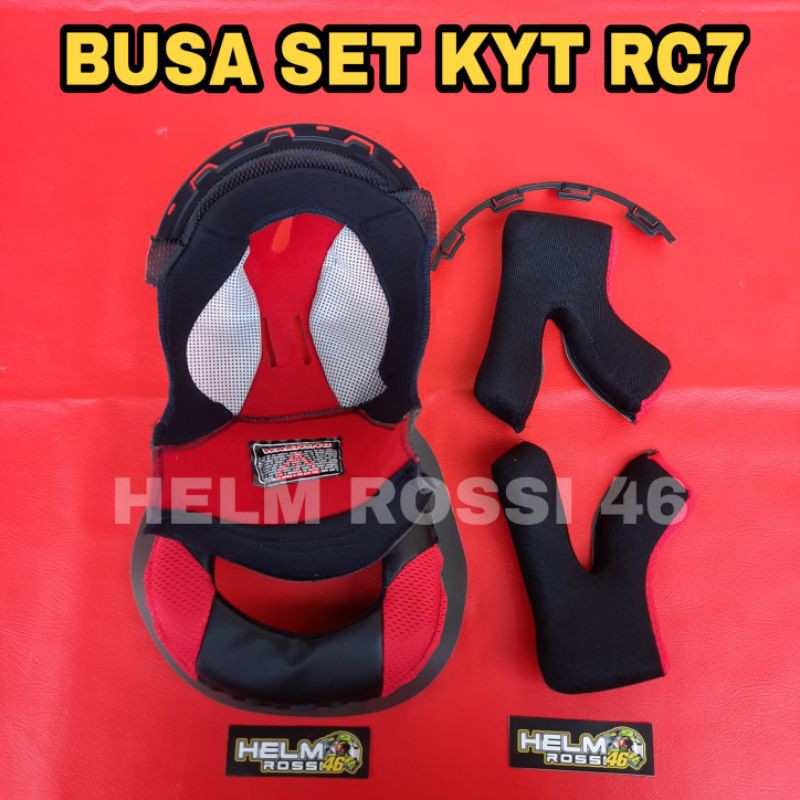 [COD] BUSA FULL SET KYT RC7 RC 7 - Busa pipi cheek pad crown pad nexroll - Paket komplit size M L XL