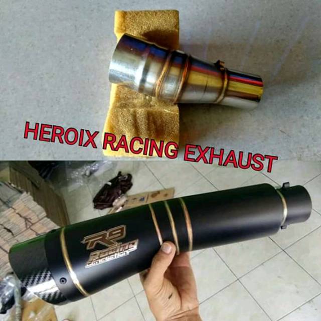 Knalpot racing ninja 250 mono fi karbu cbr250 R25 MT25 slincer slip on only merk r9 h2