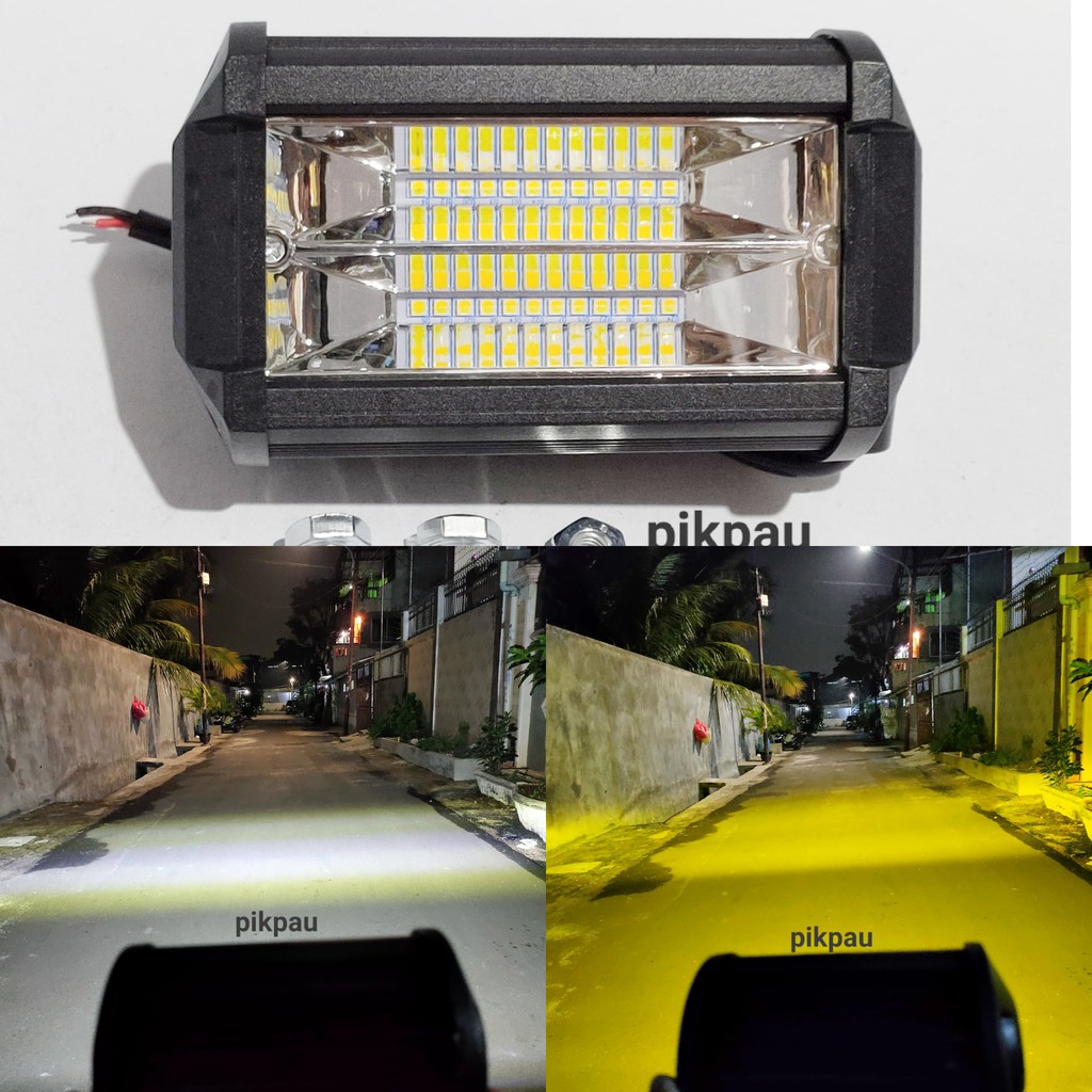 Lampu Tembak Sorot CWL 24 LED Mata 2 Warna Kuning dan Putih 3 Mode