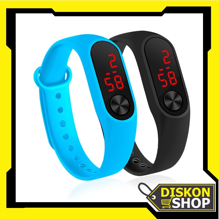 Diskon Shop - J169 Jam Tangan Unisex Strap Rubber / Jam Tangan LED Sport / Jam tangan Digital
