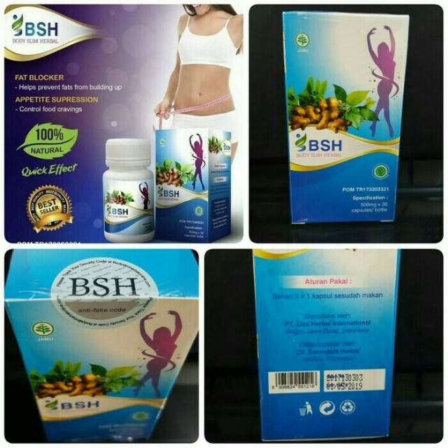 NEW BSH KAPSUL ORIGINAL BPOM / BODY SLIM HERBAL  LPELANGSING ASLI AMPUH