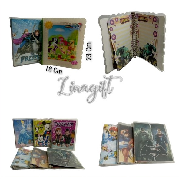 OBRAL TERMURAH BINDER FILE RING BESI KWARTO - MOTIF FANCY A5 CHARACTER