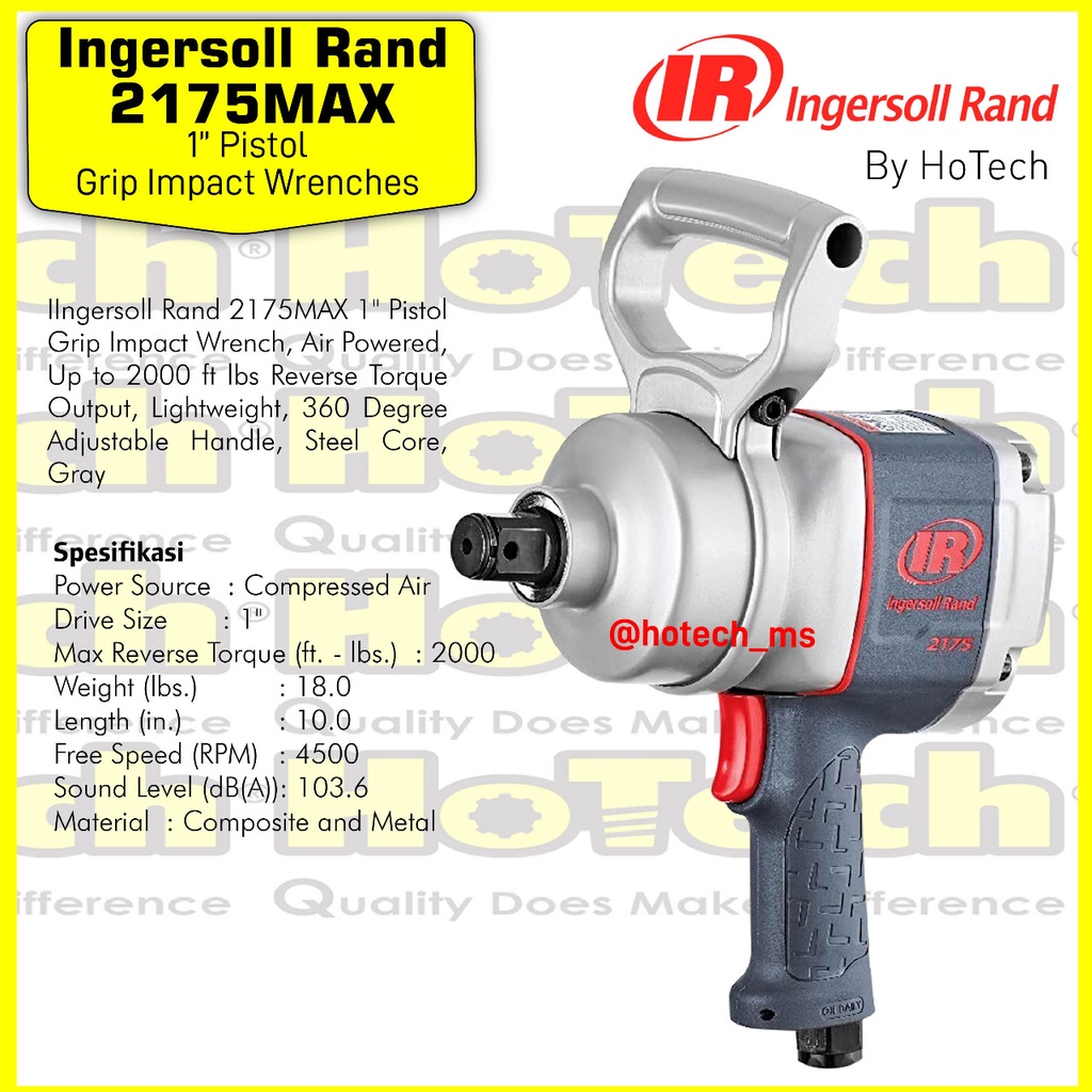 Ingersoll Rand 2175MAX | Air Impact Wrench 1" Sq | IR 2175MAX | Ingersoll Rand 2175MAX Pistol Grip I