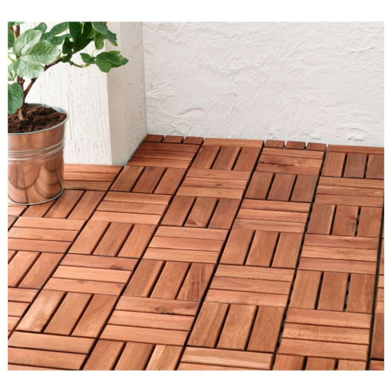 LANTAI KAYU OUTDOOR Termurah (isi 10 pcs) PARKET_FLOORING KAYU JATI