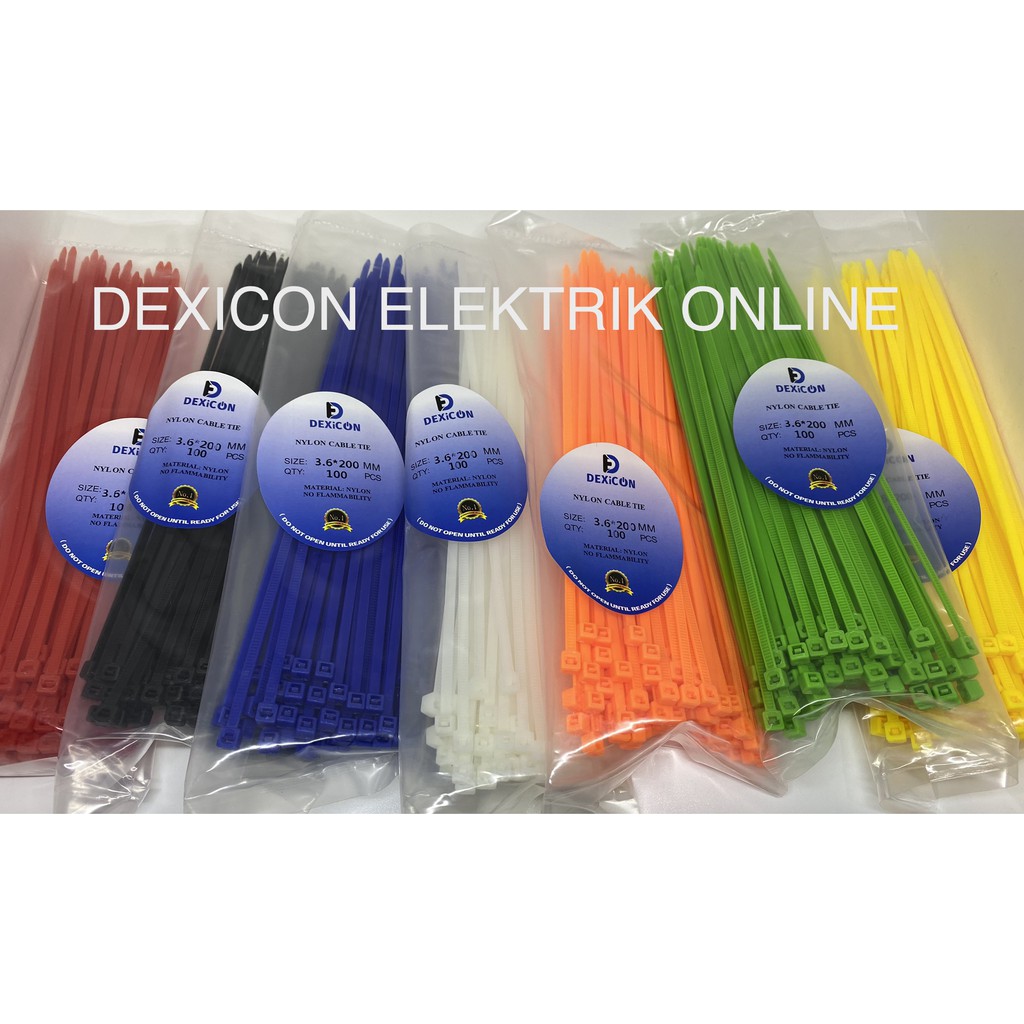 Kabel ties 20 cm/lebar 3.6 mm/cable tie/pengikat plastik/tali serut/kabel plastik/ties 20 cm warna