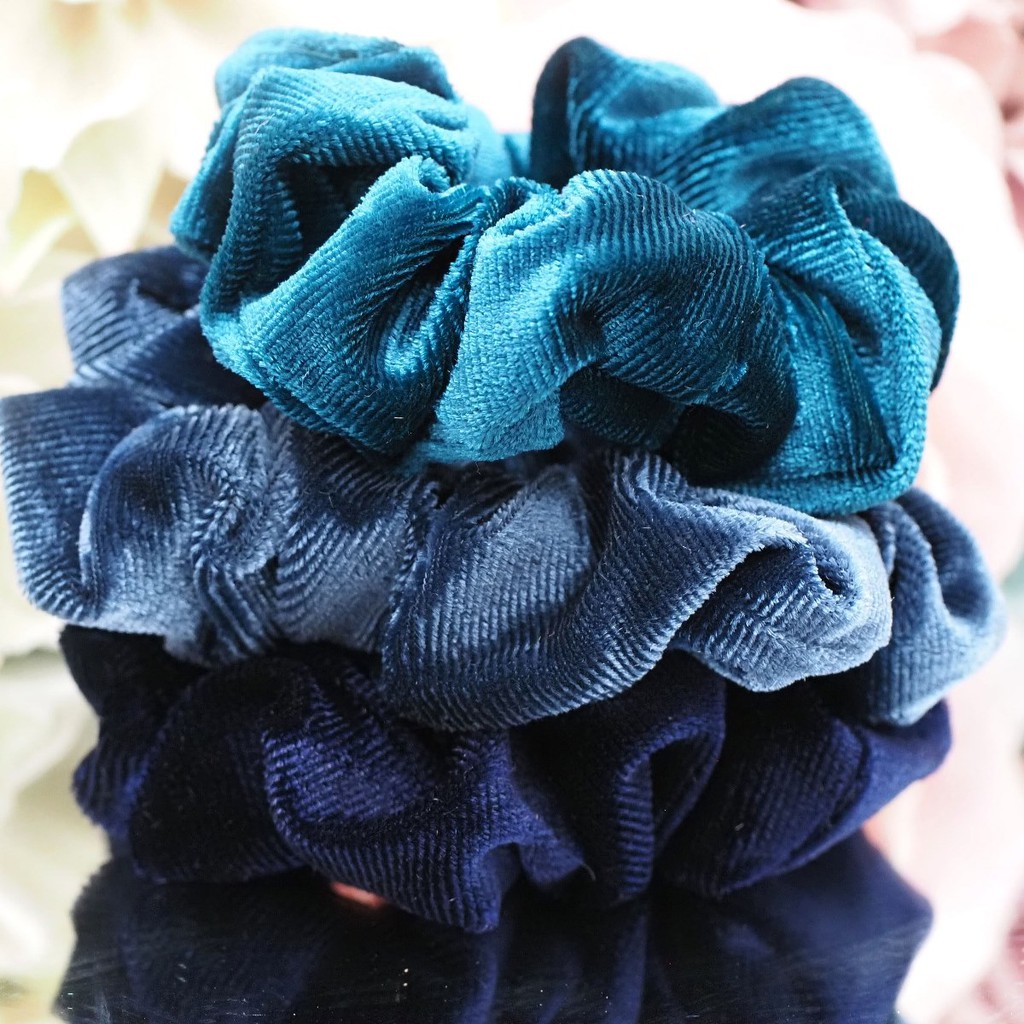 Scrunchie BLUDRU IMPORT GRES BUKAN BAHAN LIMBAH KUALITAS PREMIUM HALUS VELVET KOREA Kuncir Scrunchie