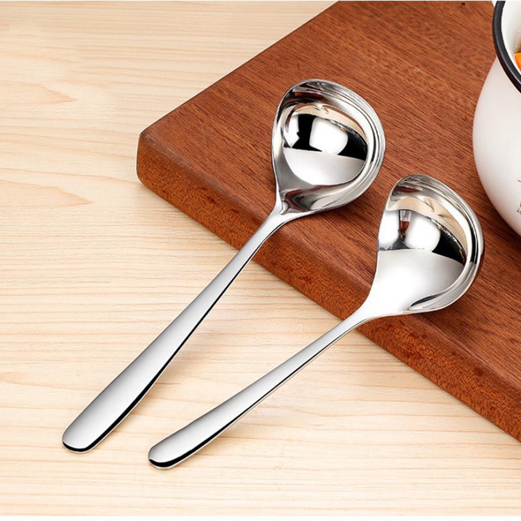 Quinton Sendok Sup Restoran Hot Pot Alat Dapur Makan Stainless Steel Menebal Soup Ladle
