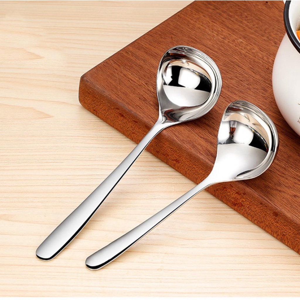 Nickolas1 Sendok Sup Restoran Rumah Alat Dapur Makan Stainless Steel Menebal Soup Ladle