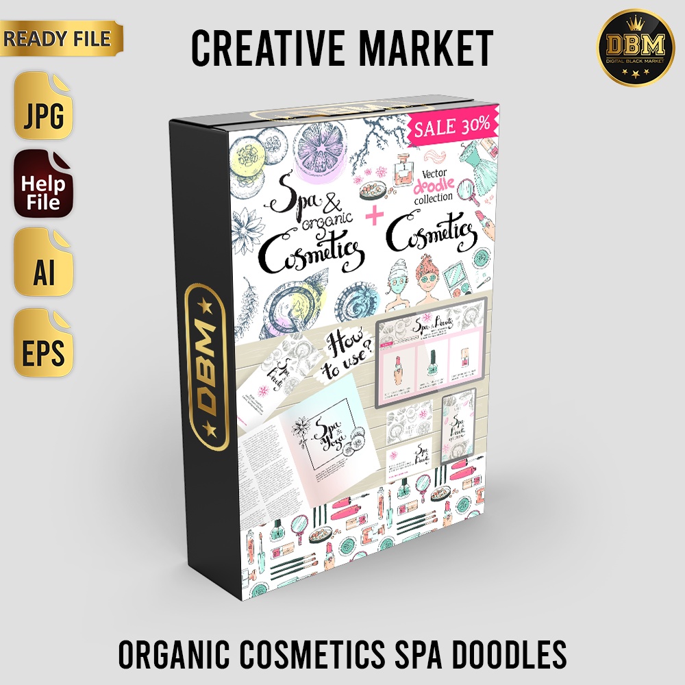 Organic Cosmetics Spa Doodles - JPEG Ultra HD - Business Branding