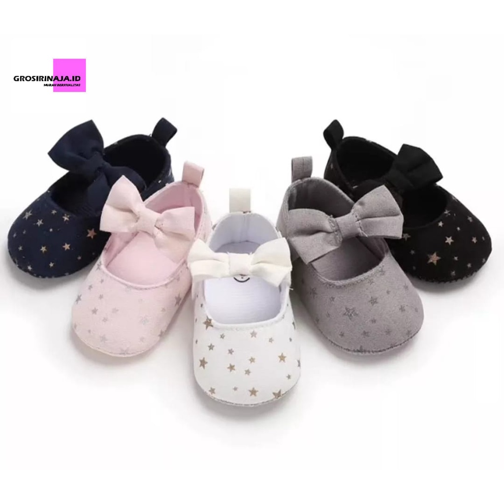 Sepatu Bayi Perempuan Motif Bintang-Prewalker Anak 0-14 Bulan